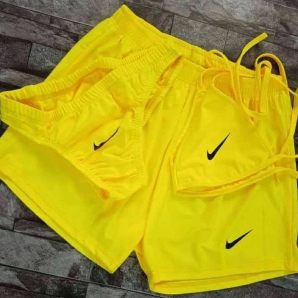 Nike 3 Piece Swimwear Yellow Bikini Set